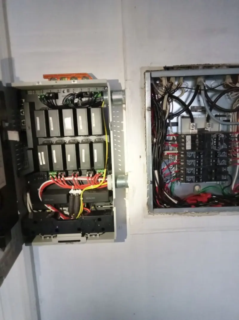 Electrical panel upgrade completed for Security Camera Wiring in Carroll